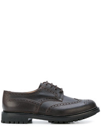 Chaussures derby en cuir marron foncé Church's