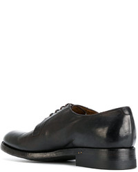 Chaussures derby en cuir marron foncé Silvano Sassetti