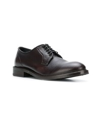 Chaussures derby en cuir marron foncé Leqarant