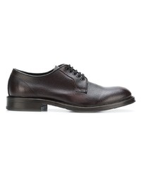 Chaussures derby en cuir marron foncé Leqarant