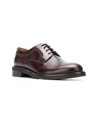 Chaussures derby en cuir marron foncé Lanvin