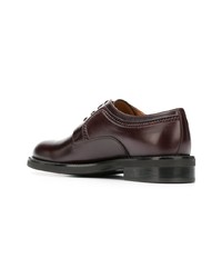 Chaussures derby en cuir marron foncé Lanvin