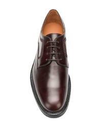 Chaussures derby en cuir marron foncé Lanvin