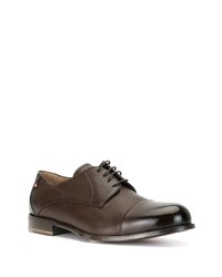 Chaussures derby en cuir marron foncé Bally