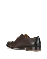 Chaussures derby en cuir marron foncé Bally