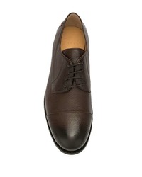 Chaussures derby en cuir marron foncé Bally