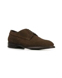 Chaussures derby en cuir marron foncé Canali