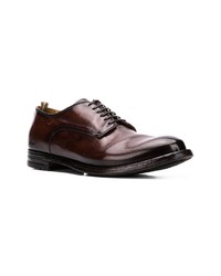 Chaussures derby en cuir marron foncé Officine Creative