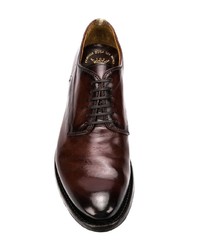 Chaussures derby en cuir marron foncé Officine Creative