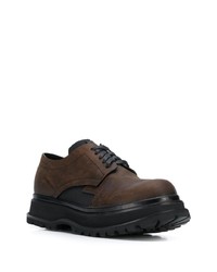 Chaussures derby en cuir marron foncé Artselab