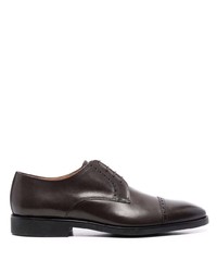 Chaussures derby en cuir marron foncé Corneliani