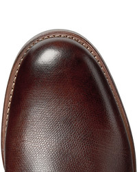Chaussures derby en cuir marron foncé Grenson