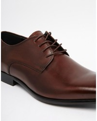 Chaussures derby en cuir marron foncé Aldo