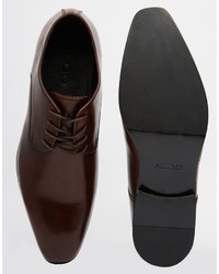 Chaussures derby en cuir marron foncé Aldo