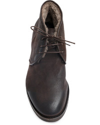 Chaussures derby en cuir marron foncé Silvano Sassetti