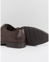 Chaussures derby en cuir marron foncé Asos