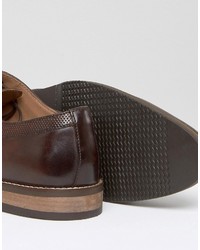 Chaussures derby en cuir marron foncé Asos