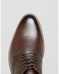 Chaussures derby en cuir marron foncé Asos