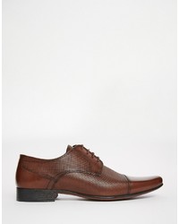 Chaussures derby en cuir marron foncé Asos