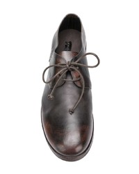 Chaussures derby en cuir marron foncé Marsèll