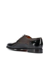 Chaussures derby en cuir marron foncé Santoni