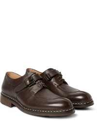 Chaussures derby en cuir marron foncé