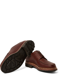 Chaussures derby en cuir marron foncé Yuketen