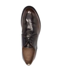 Chaussures derby en cuir marron foncé Officine Creative