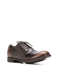 Chaussures derby en cuir marron foncé Officine Creative