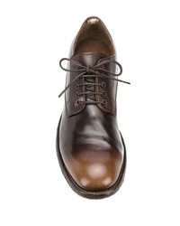 Chaussures derby en cuir marron foncé Officine Creative