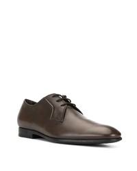 Chaussures derby en cuir marron foncé Tod's