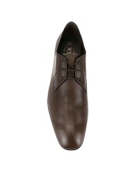 Chaussures derby en cuir marron foncé Tod's