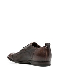 Chaussures derby en cuir marron foncé Officine Creative