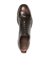 Chaussures derby en cuir marron foncé Officine Creative