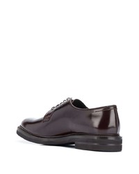 Chaussures derby en cuir marron foncé Brunello Cucinelli