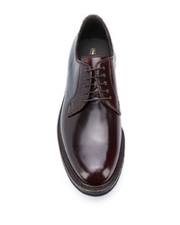 Chaussures derby en cuir marron foncé Brunello Cucinelli