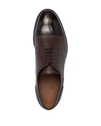 Chaussures derby en cuir marron foncé Corneliani