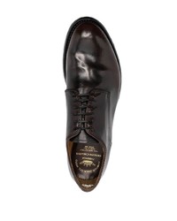 Chaussures derby en cuir marron foncé Officine Creative