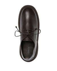 Chaussures derby en cuir marron foncé Marsèll