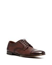 Chaussures derby en cuir marron foncé Henderson Baracco