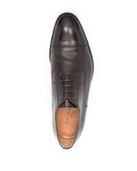 Chaussures derby en cuir marron foncé Corneliani