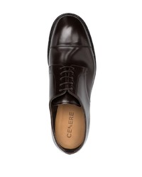 Chaussures derby en cuir marron foncé Cenere Gb