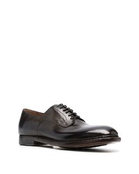 Chaussures derby en cuir marron foncé Silvano Sassetti