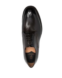 Chaussures derby en cuir marron foncé Silvano Sassetti