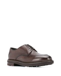 Chaussures derby en cuir marron foncé Henderson Baracco