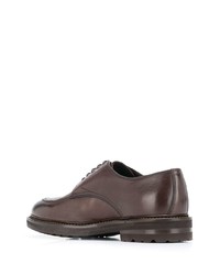 Chaussures derby en cuir marron foncé Henderson Baracco