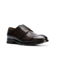 Chaussures derby en cuir marron foncé Silvano Sassetti