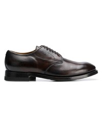 Chaussures derby en cuir marron foncé Silvano Sassetti