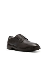 Chaussures derby en cuir marron foncé Pollini