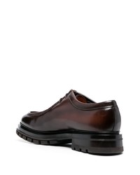 Chaussures derby en cuir marron foncé Santoni